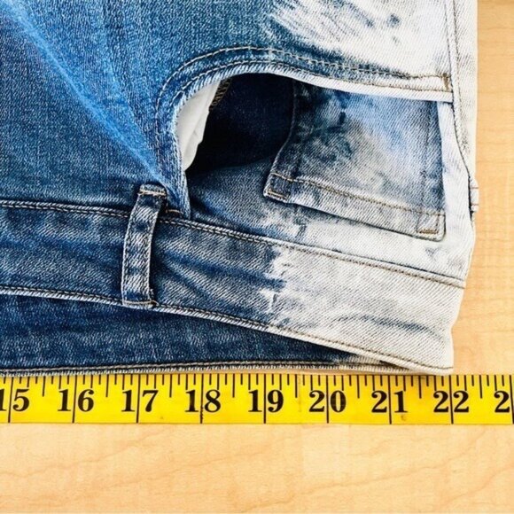 NWOT LOGO Lori Goldstein Women Blue Jeans 34W Tie-Dye High Rise Stretch Straight - Picture 9 of 12